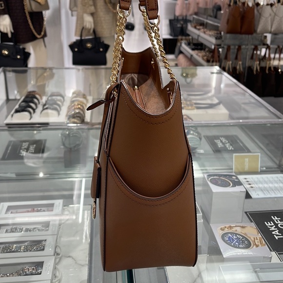 Michael Kors Jet Set Travel Large Chained Tote Shoulder Bag MK Luggage - Picture 3 of 16